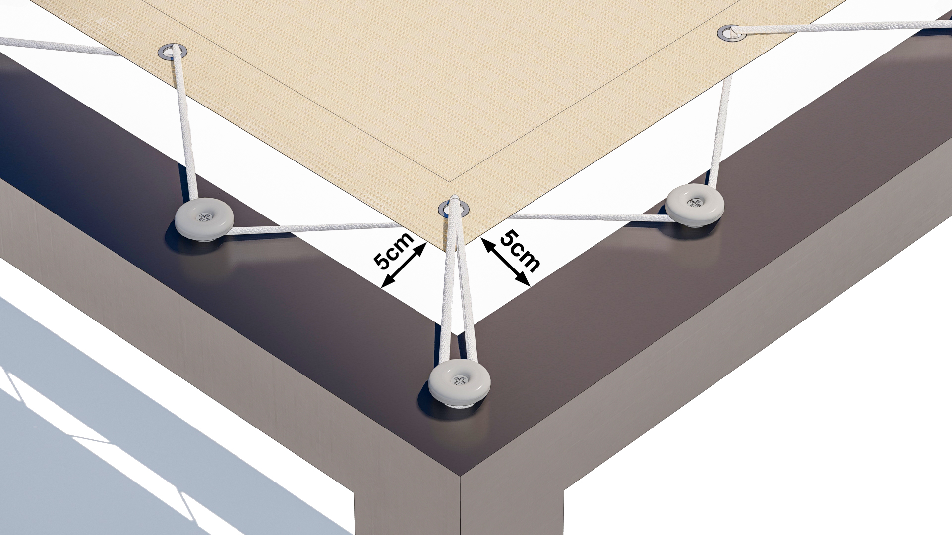 fixation sandow et crochets pour toile oeillets sur mesure